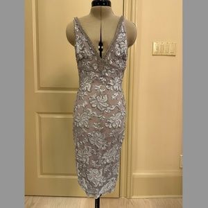 Valiant Paris Hand Painted Grey Dress with Swarovski crystals